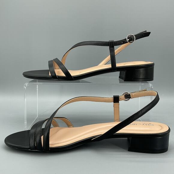 NEW Easy Spirit Women’s Glenn Asymmetrical Sling Sandals Black Size 11M - Picture 2 of 11
